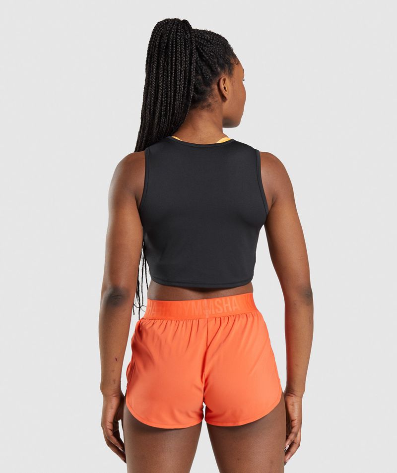 Women's Gymshark Training Crop Tank Tops Black | USA  7869-JKCOF