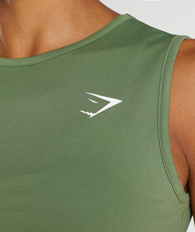 Women's Gymshark Training Crop Tank Tops Green | USA  9307-TVNBD