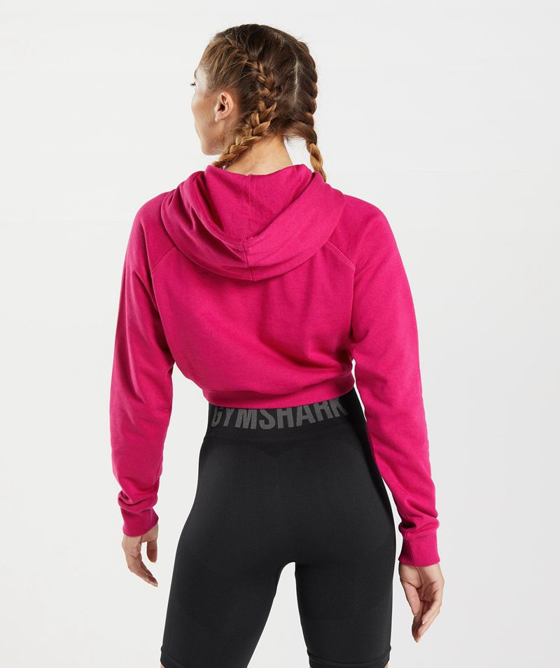 Women's Gymshark Training Cropped Hoodie Pink | USA  5940-VARTG