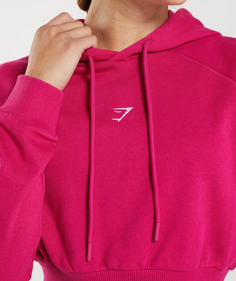 Women's Gymshark Training Cropped Hoodie Pink | USA  5940-VARTG