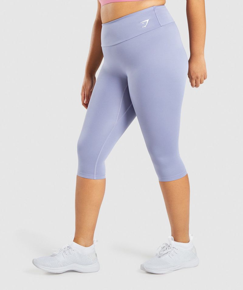 Women's Gymshark Training Cropped Leggings Light Blue | USA  1976-SMGEQ