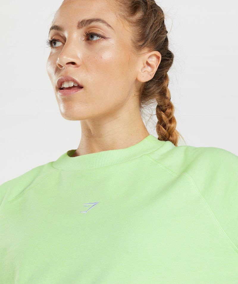 Women's Gymshark Training Cropped Sweatshirts Green | USA  1347-GXSWD