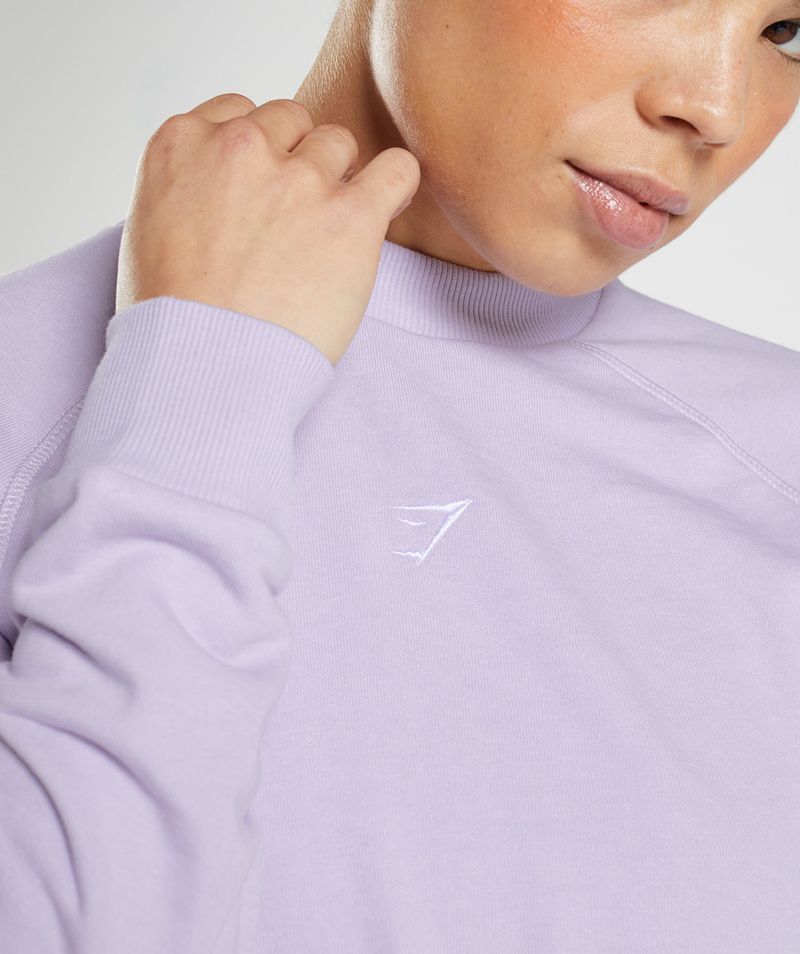 Women's Gymshark Training Cropped Sweatshirts Purple | USA  2134-MJRUP