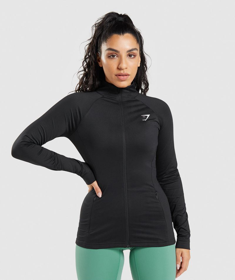 Women\'s Gymshark Training Jackets Black | USA  5872-ECKUZ