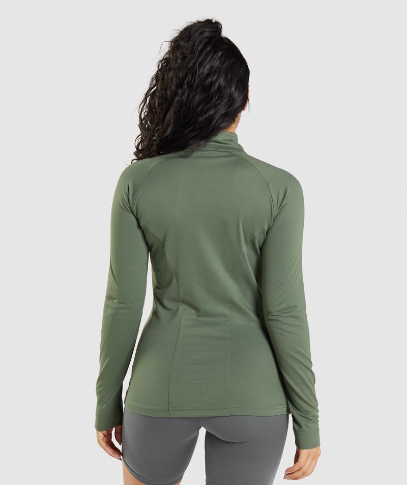 Women's Gymshark Training Jackets Olive | USA  0241-NJZVB