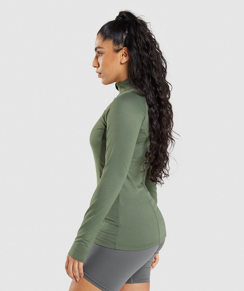 Women's Gymshark Training Jackets Olive | USA  0241-NJZVB