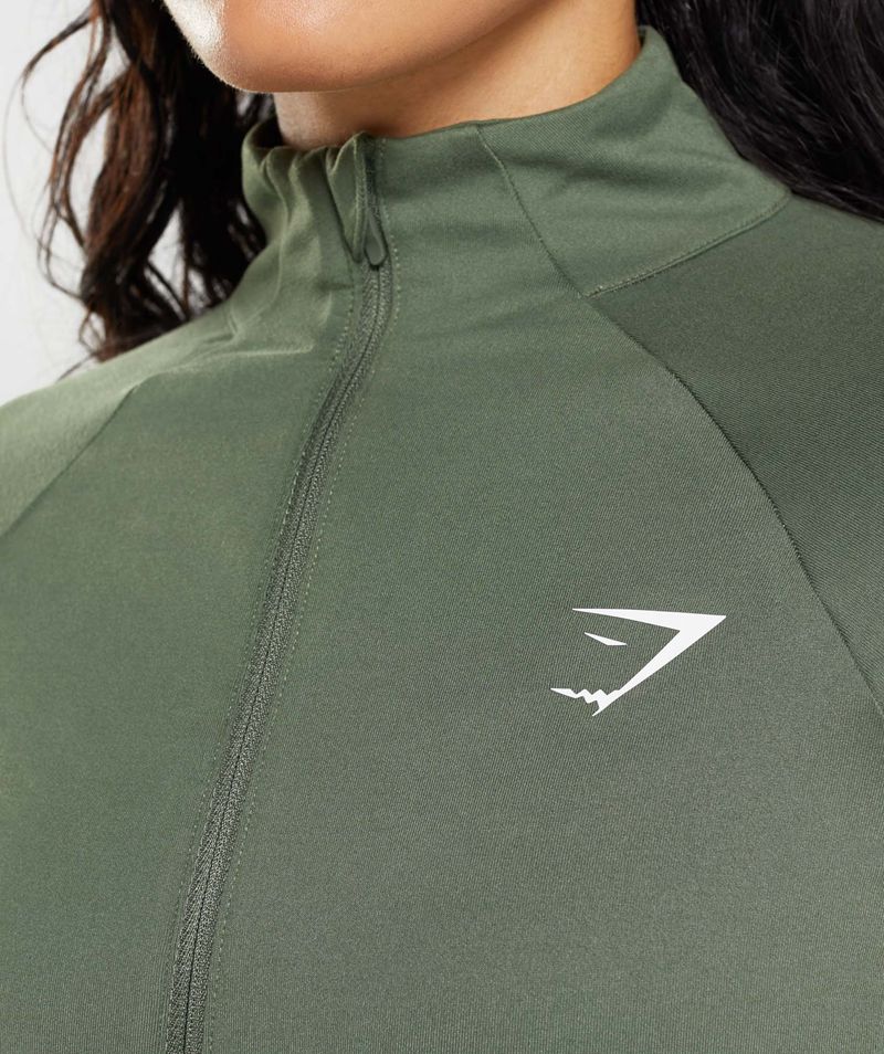 Women's Gymshark Training Jackets Olive | USA  0241-NJZVB