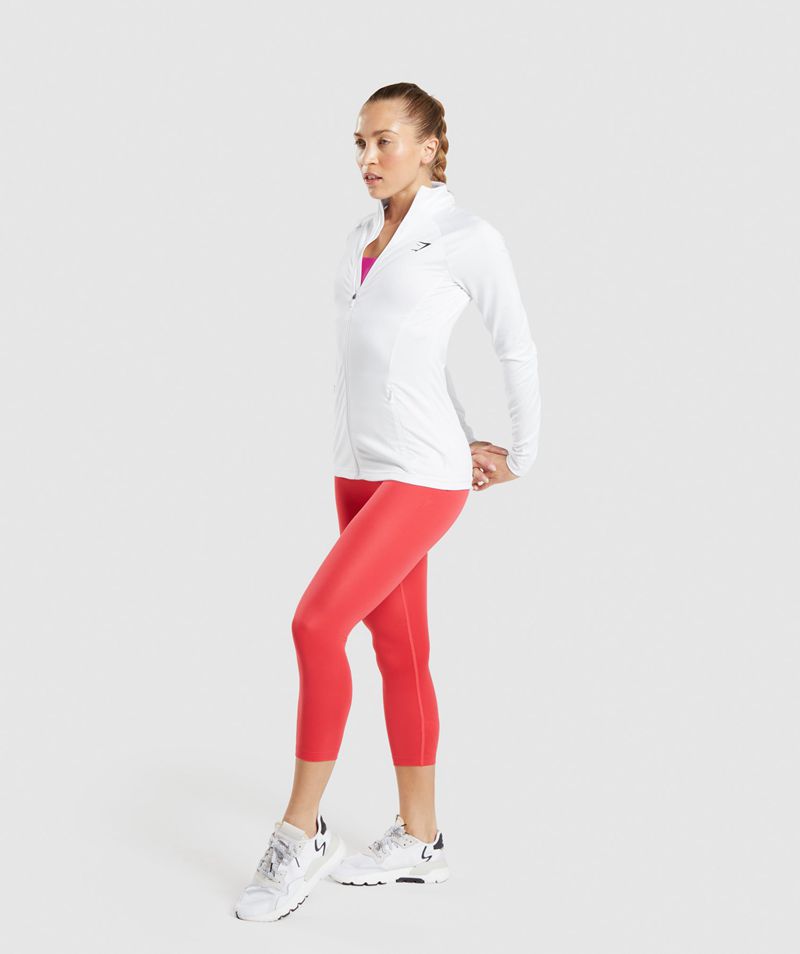 Women's Gymshark Training Jackets White | USA  5071-EBLNQ