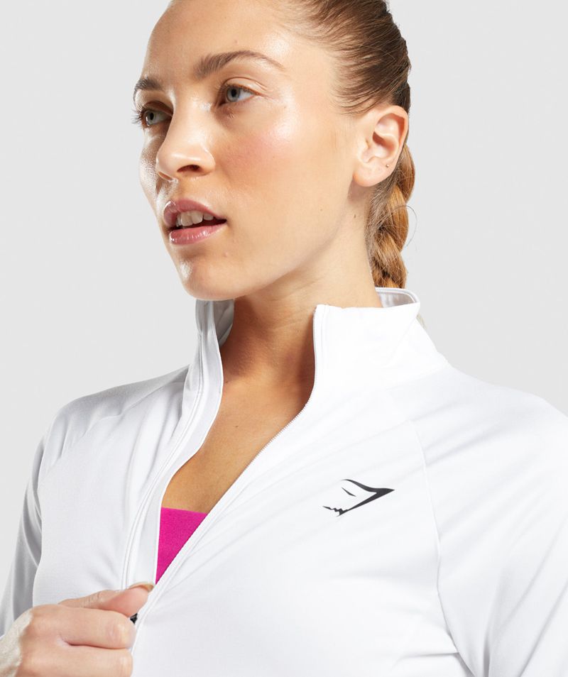 Women's Gymshark Training Jackets White | USA  5071-EBLNQ