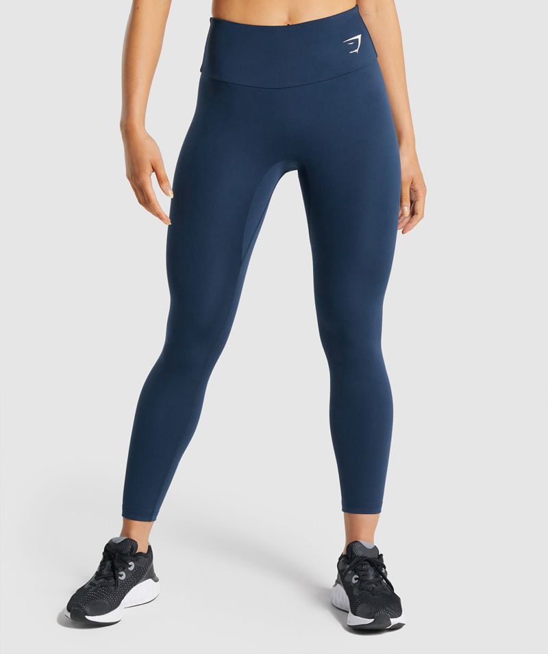 Women\'s Gymshark Training Leggings Navy | USA  8150-FWYSR