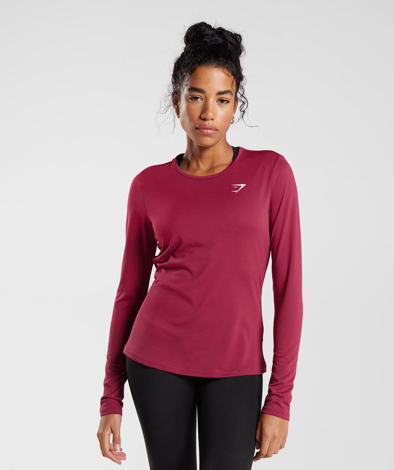 Women\'s Gymshark Training Long Sleeve Tops Pink | USA  1805-DVGAB