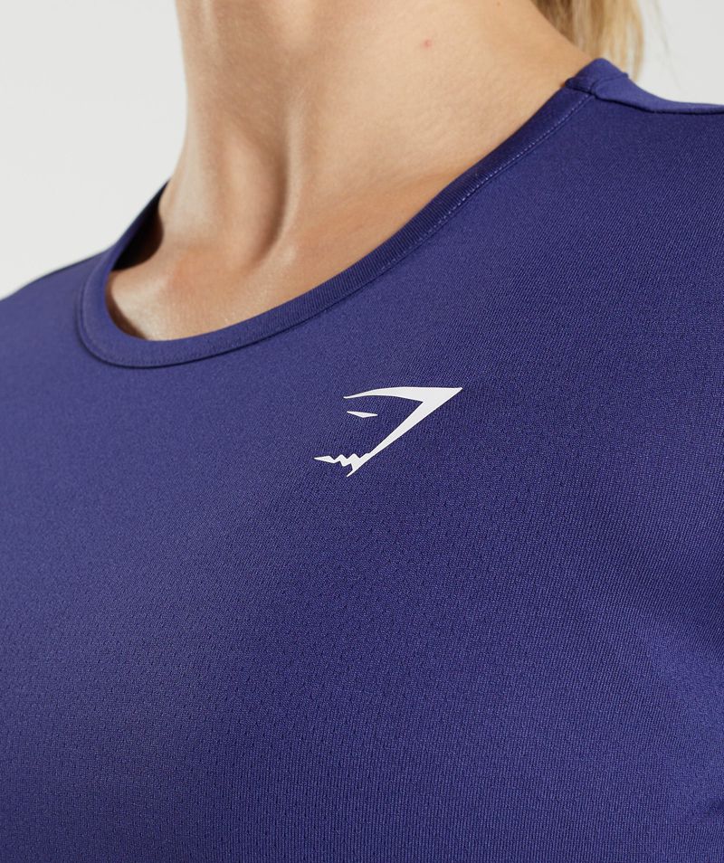 Women's Gymshark Training Long Sleeve Tops Purple | USA  7123-RWLZB