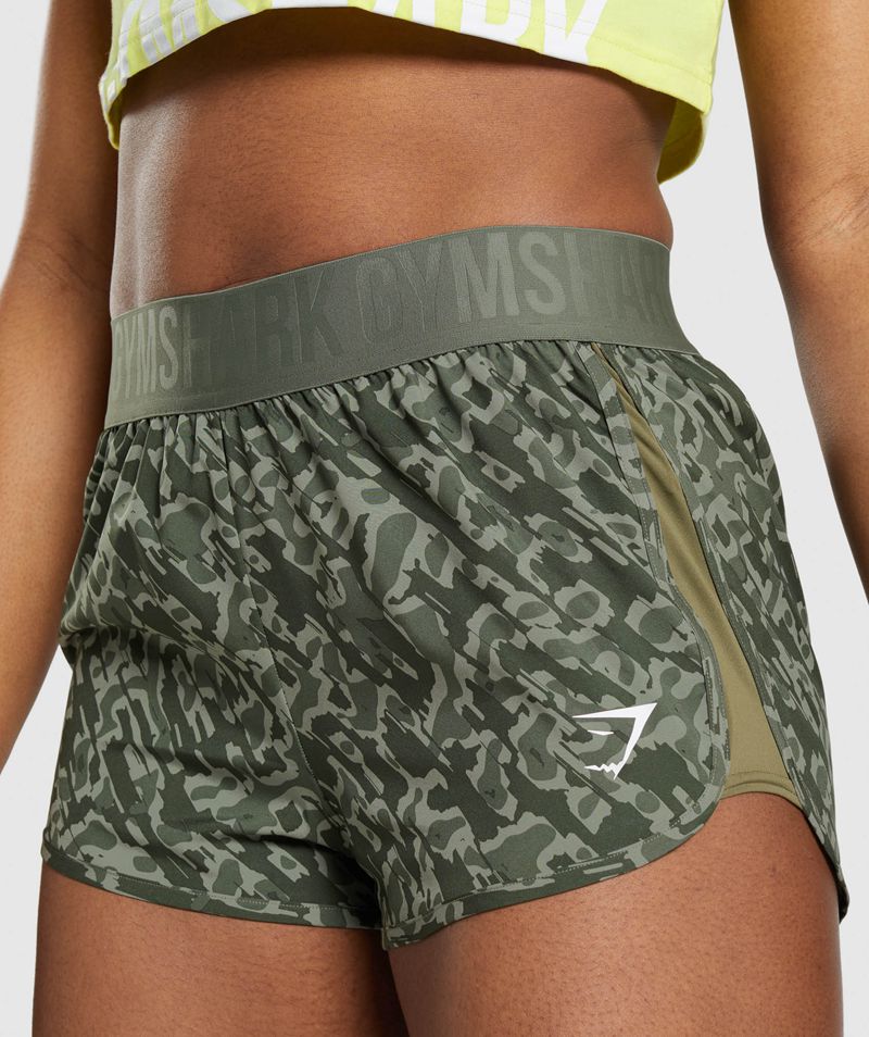 Women's Gymshark Training Loose Fit Shorts Green | USA  3201-XYNEW