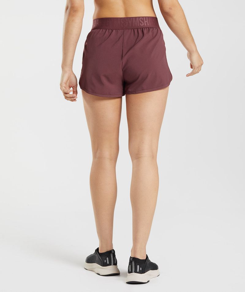 Women's Gymshark Training Loose Fit Shorts Burgundy | USA  5201-BYEKM