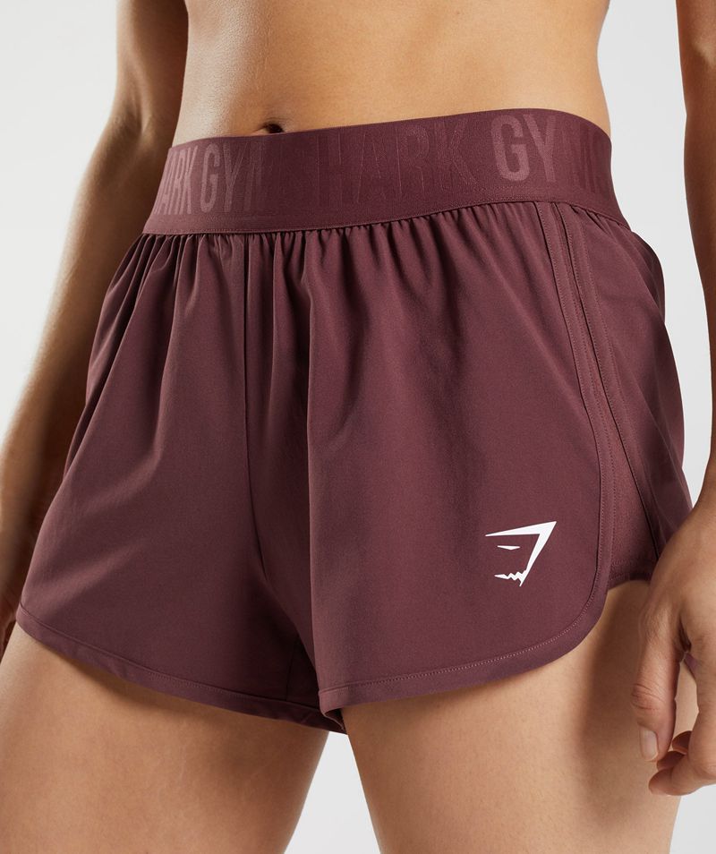 Women's Gymshark Training Loose Fit Shorts Burgundy | USA  5201-BYEKM