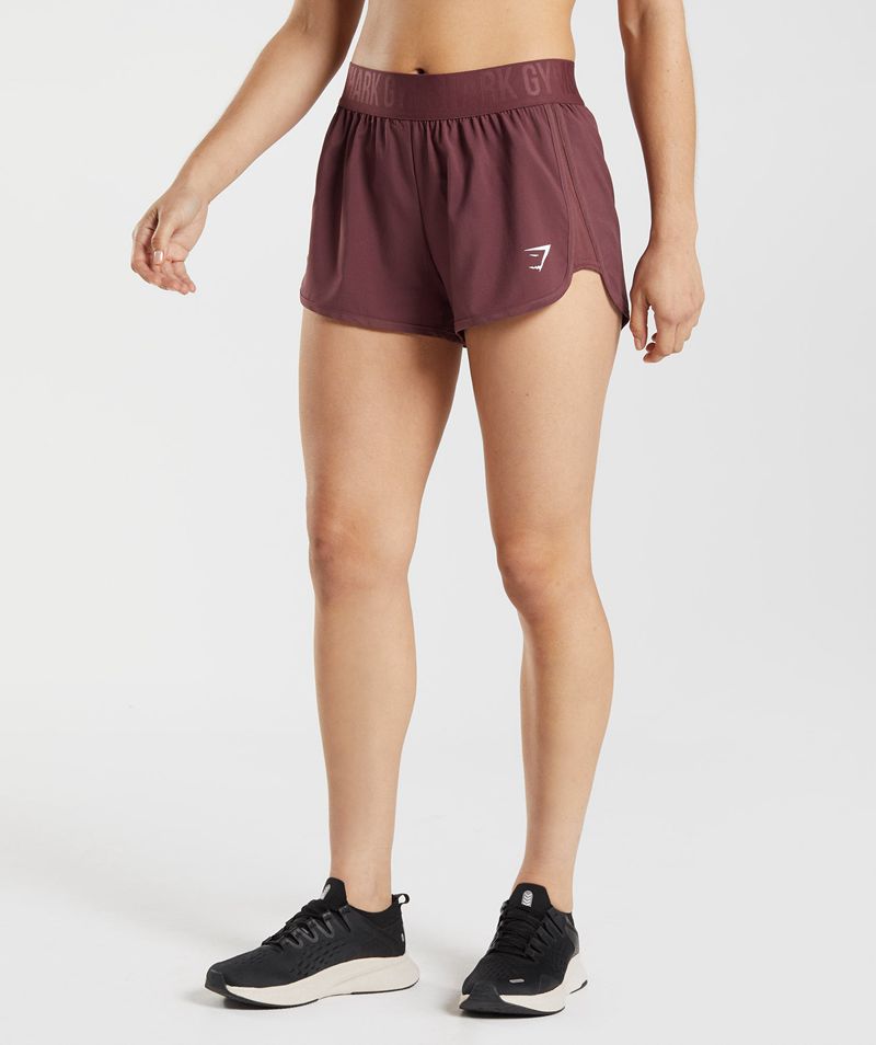 Women\'s Gymshark Training Loose Fit Shorts Burgundy | USA  5201-BYEKM