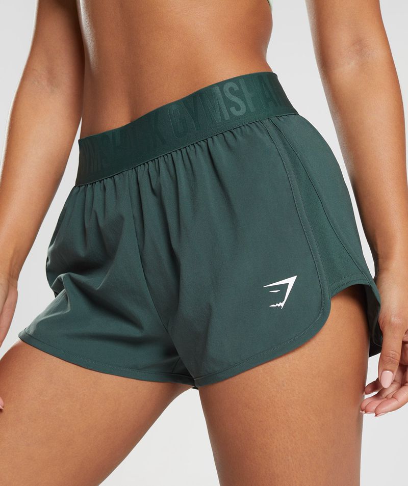 Women's Gymshark Training Loose Fit Shorts Green | USA  6473-XJZIR