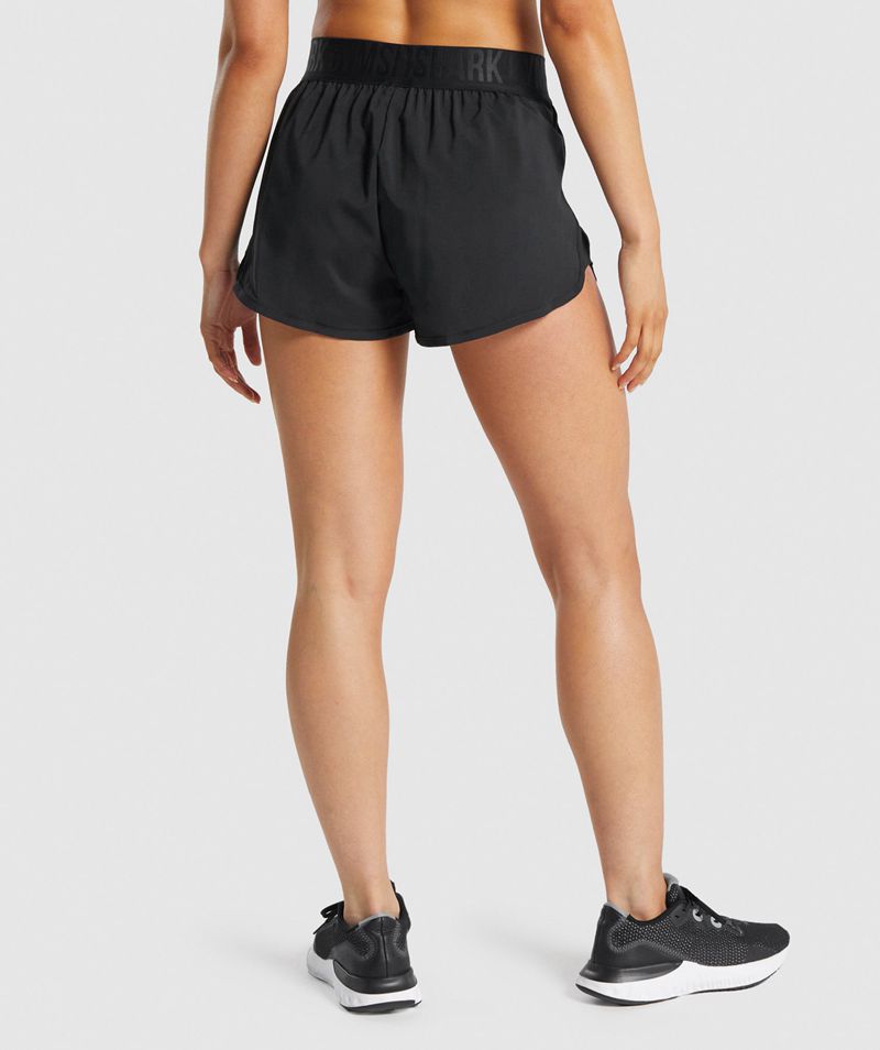 Women's Gymshark Training Loose Fit Shorts Black | USA  7962-UEQAZ