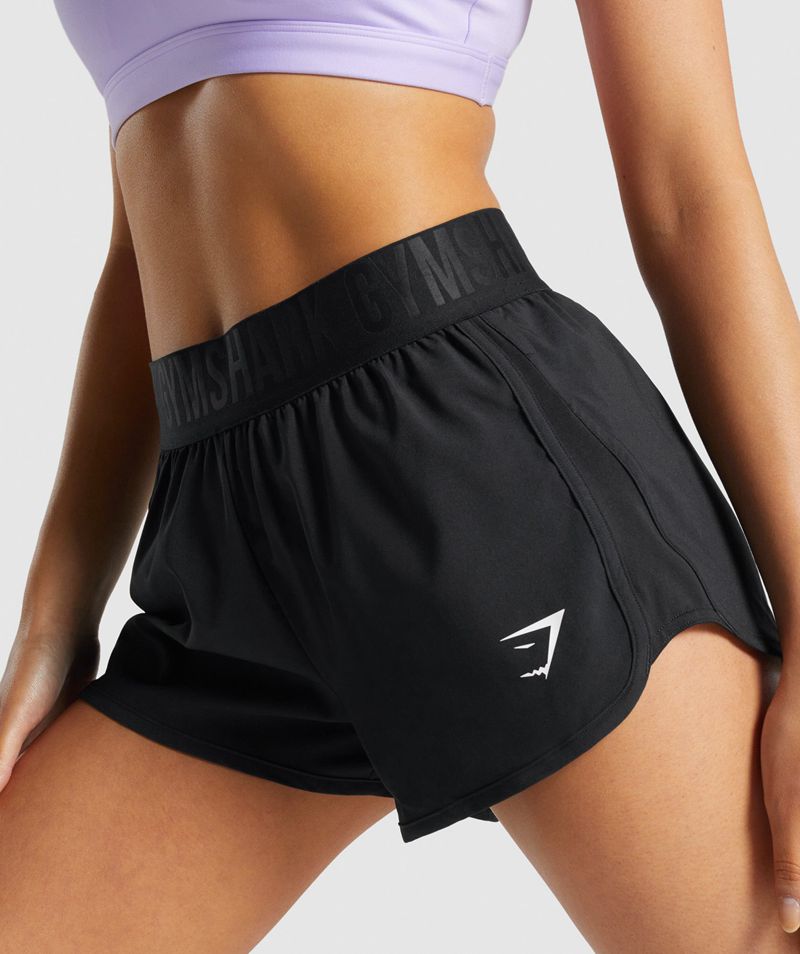 Women's Gymshark Training Loose Fit Shorts Black | USA  7962-UEQAZ