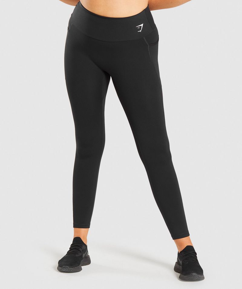 Women's Gymshark Training Mesh Pocket Leggings Black | USA  1386-WGUTK