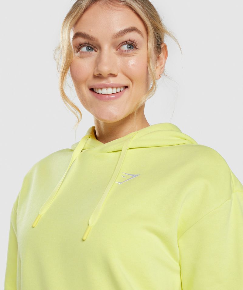 Women's Gymshark Training Oversized Hoodie Yellow | USA  1736-XFUGY