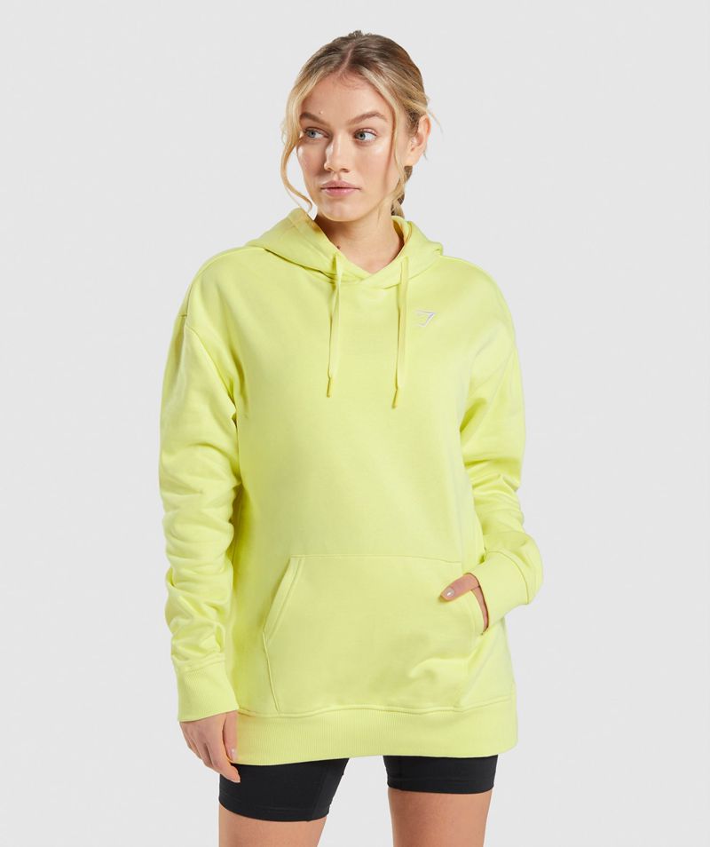 Women\'s Gymshark Training Oversized Hoodie Yellow | USA  1736-XFUGY