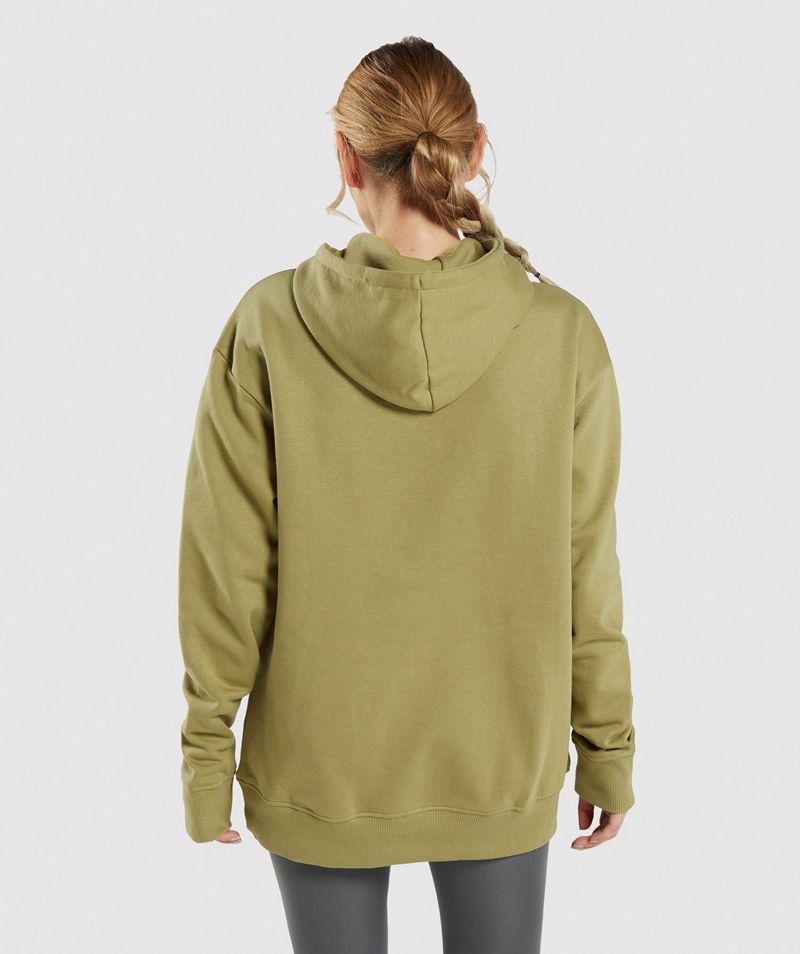 Women's Gymshark Training Oversized Hoodie Green | USA  2391-GUYQP