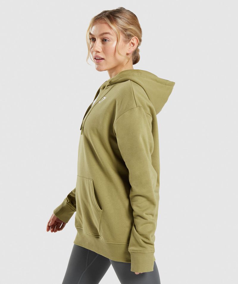 Women's Gymshark Training Oversized Hoodie Green | USA  2391-GUYQP