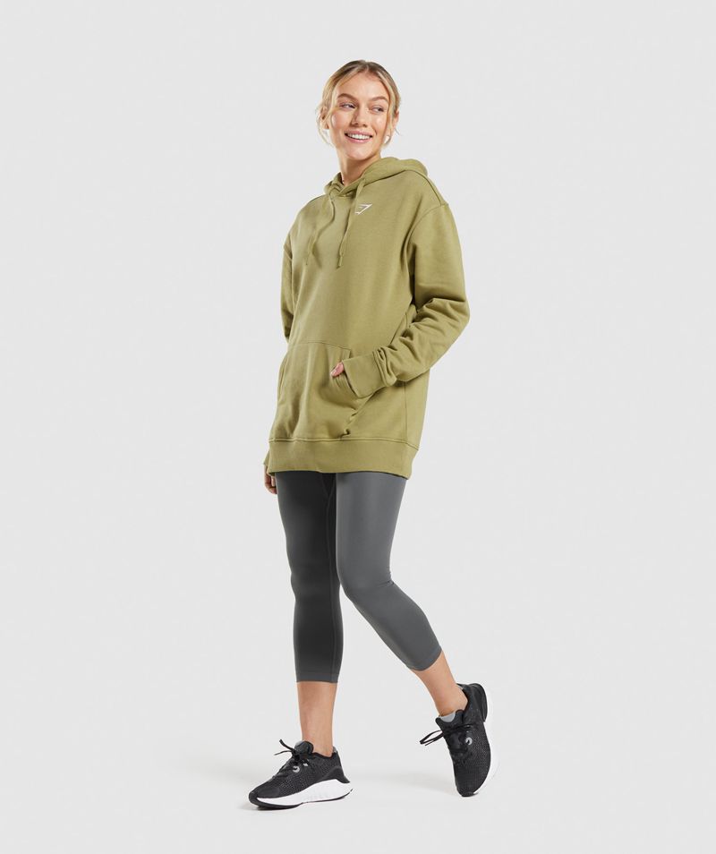 Women's Gymshark Training Oversized Hoodie Green | USA  2391-GUYQP