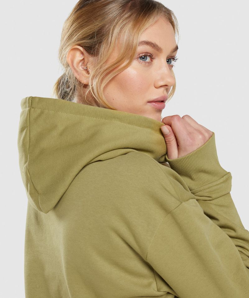 Women's Gymshark Training Oversized Hoodie Green | USA  2391-GUYQP