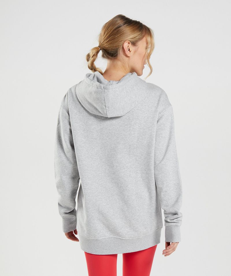 Women's Gymshark Training Oversized Hoodie Light Grey | USA  9063-GDOKL