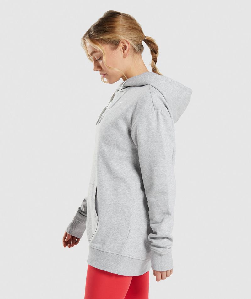 Women's Gymshark Training Oversized Hoodie Light Grey | USA  9063-GDOKL