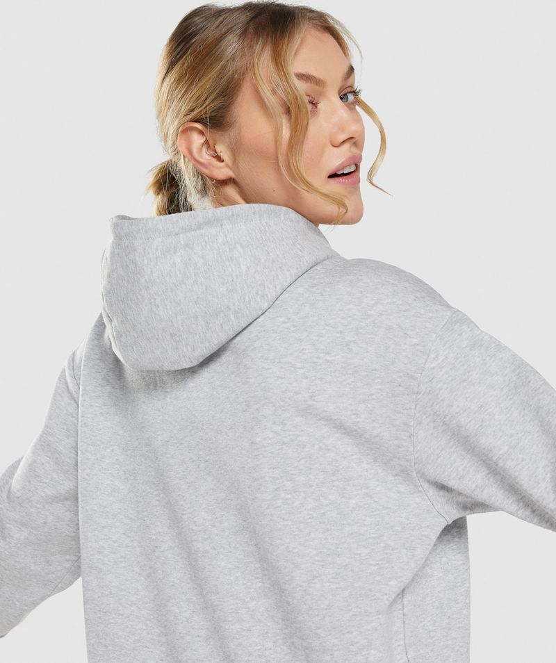 Women's Gymshark Training Oversized Hoodie Light Grey | USA  9063-GDOKL