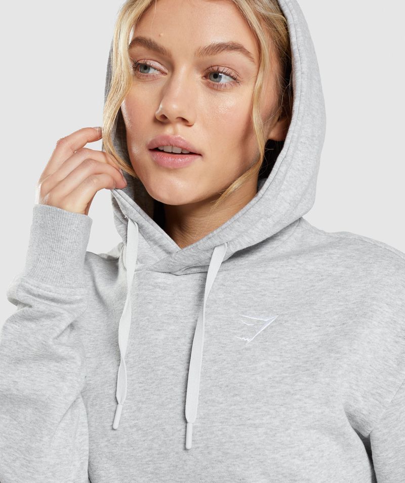 Women's Gymshark Training Oversized Hoodie Light Grey | USA  9063-GDOKL