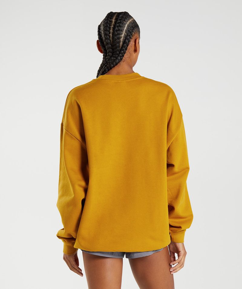 Women's Gymshark Training Oversized Sweatshirts Yellow | USA  0167-LGXNK