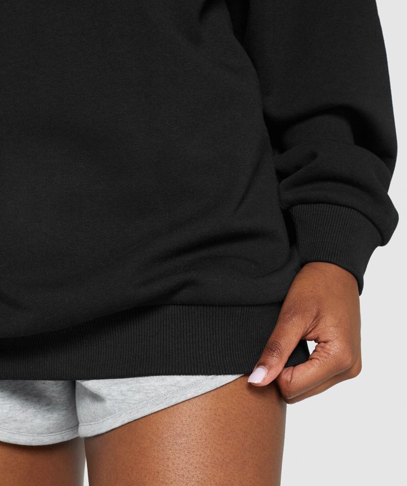 Women's Gymshark Training Oversized Sweatshirts Black | USA  2786-NCXML