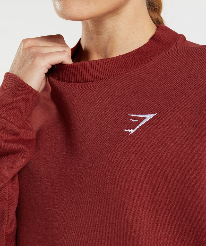 Women's Gymshark Training Oversized Sweatshirts Red | USA  7458-SLIBH