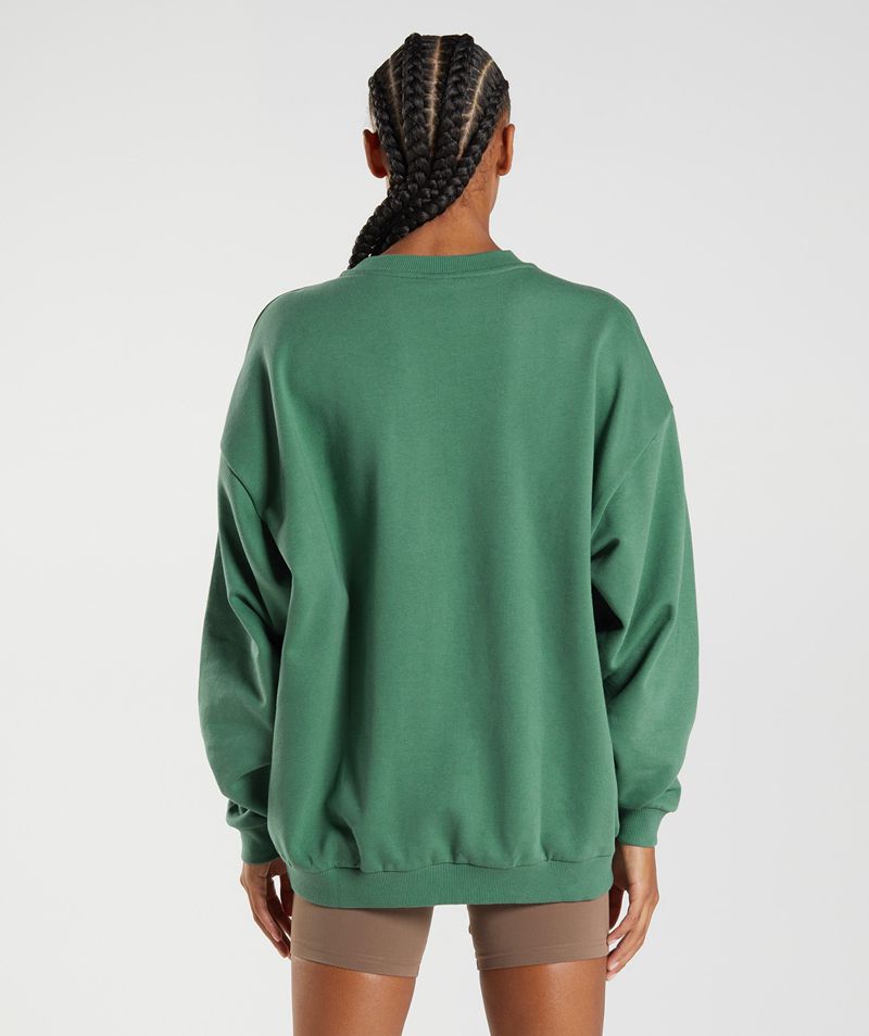 Women's Gymshark Training Oversized Sweatshirts Green | USA  9276-RFGDU