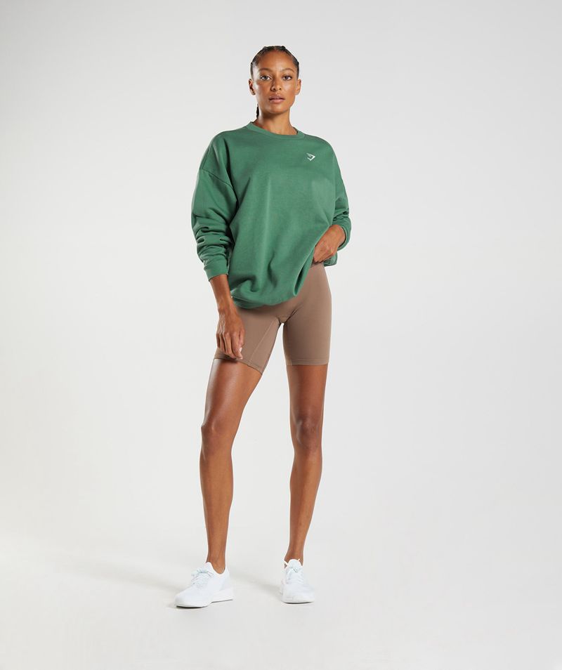 Women's Gymshark Training Oversized Sweatshirts Green | USA  9276-RFGDU