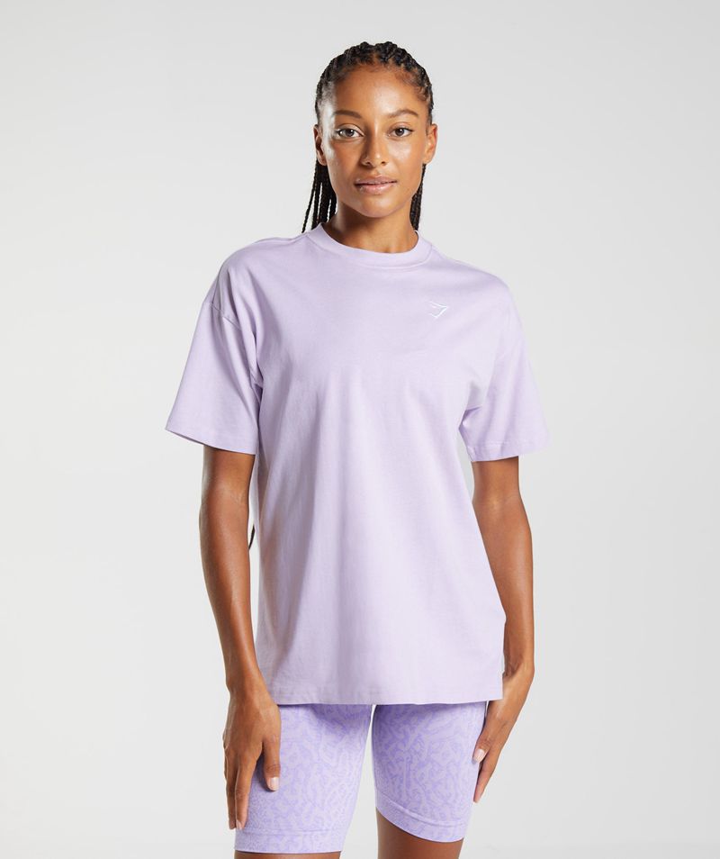 Women\'s Gymshark Training Oversized T-Shirts Purple | USA  3497-JDZVA