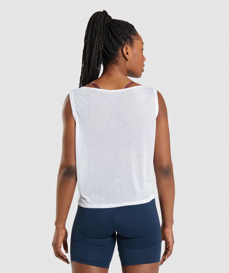 Women's Gymshark Training Oversized Tank Tops White | USA  1398-AFRZO