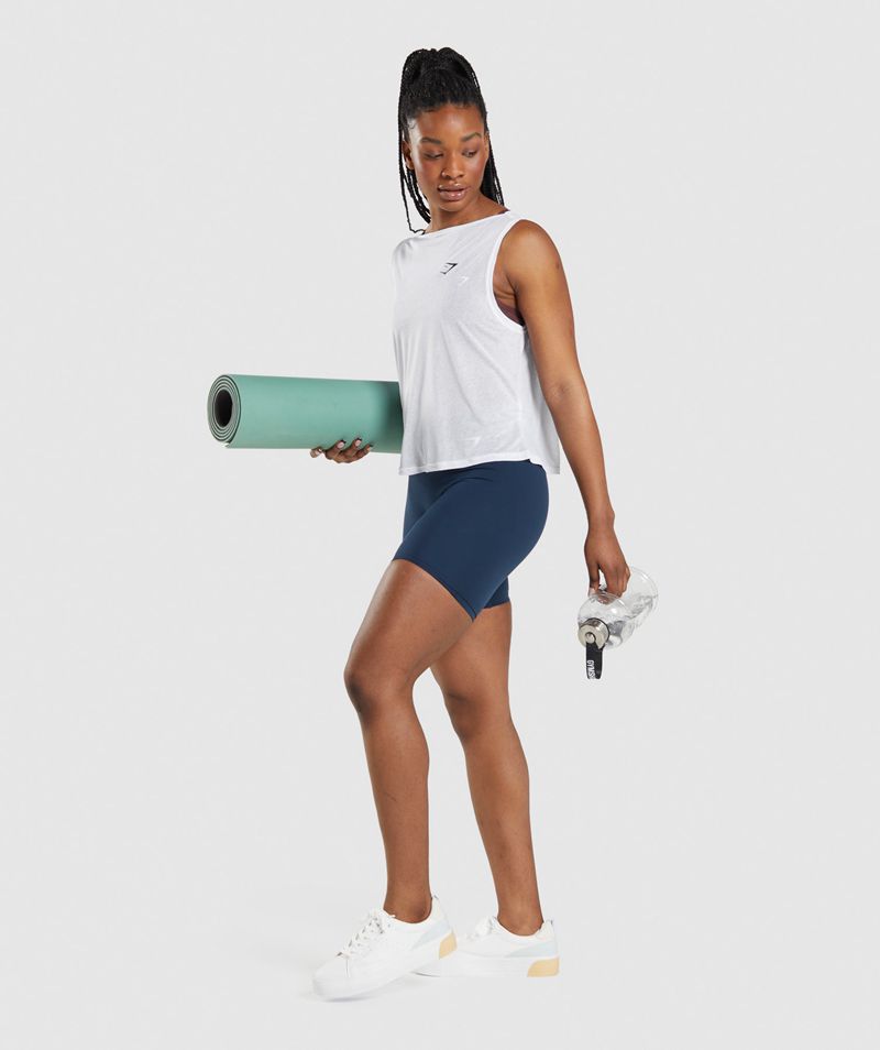 Women's Gymshark Training Oversized Tank Tops White | USA  1398-AFRZO