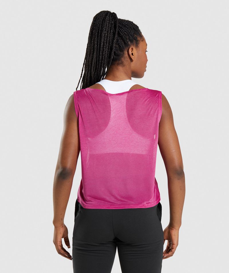 Women's Gymshark Training Oversized Tank Tops Pink | USA  8364-KYVSC