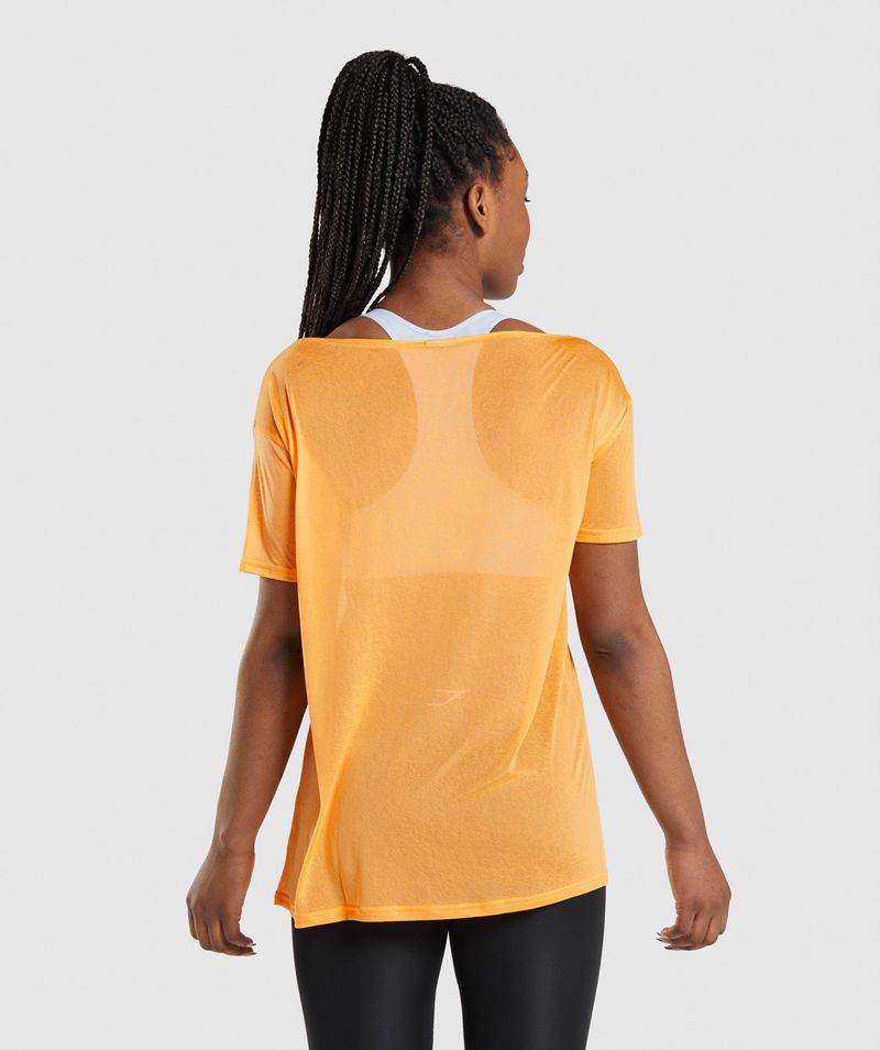 Women's Gymshark Training Oversized Tops Orange | USA  5970-QWRSE