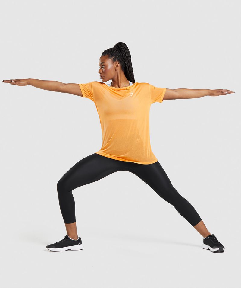 Women's Gymshark Training Oversized Tops Orange | USA  5970-QWRSE