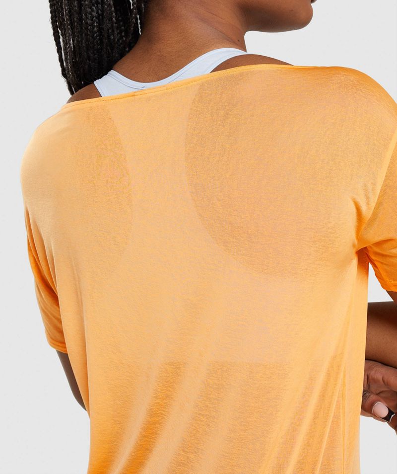 Women's Gymshark Training Oversized Tops Orange | USA  5970-QWRSE