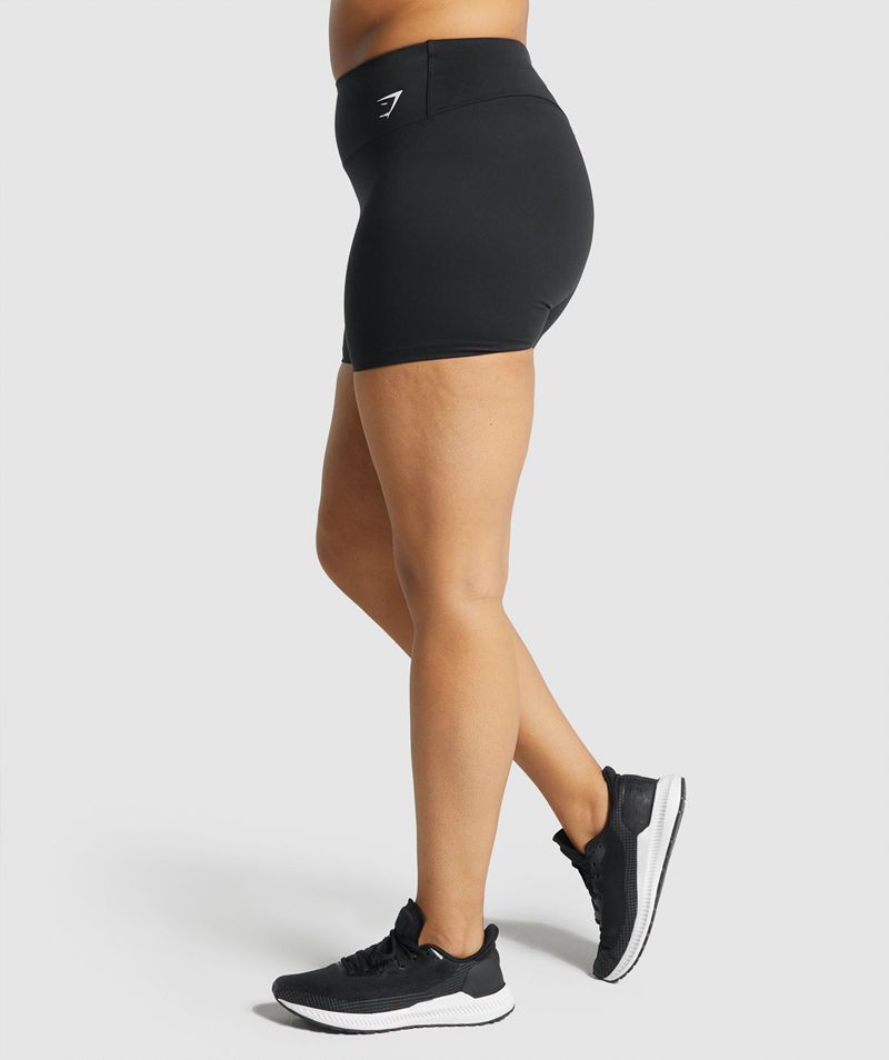 Women's Gymshark Training Shorts Black | USA  9754-AGOLX