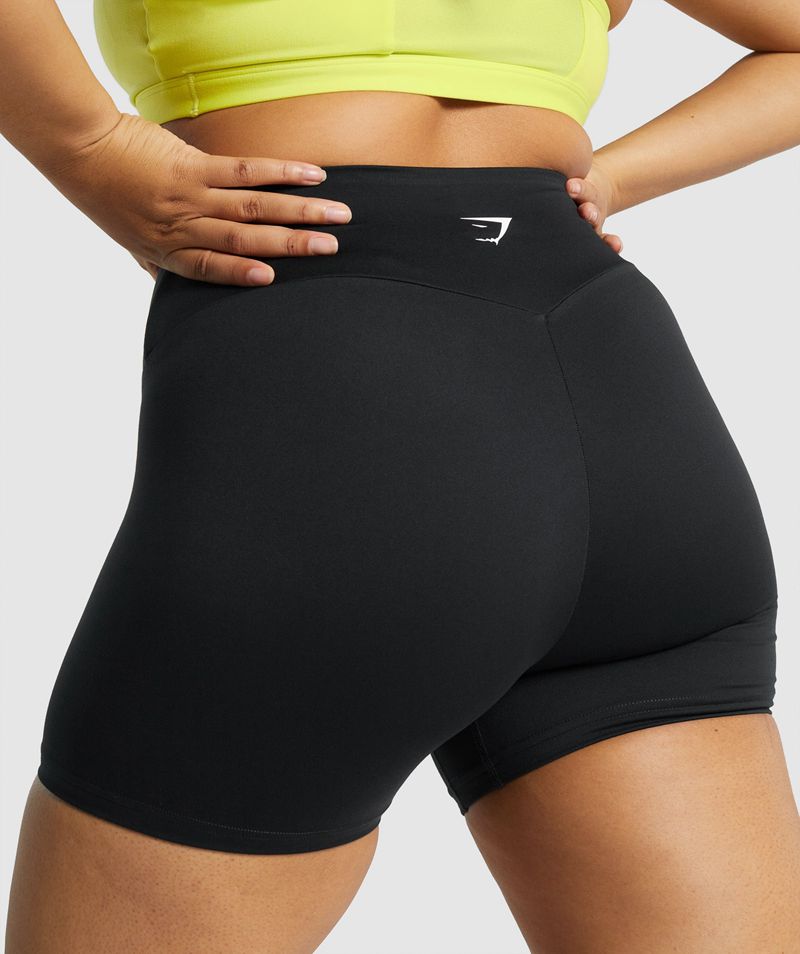 Women's Gymshark Training Shorts Black | USA  9754-AGOLX