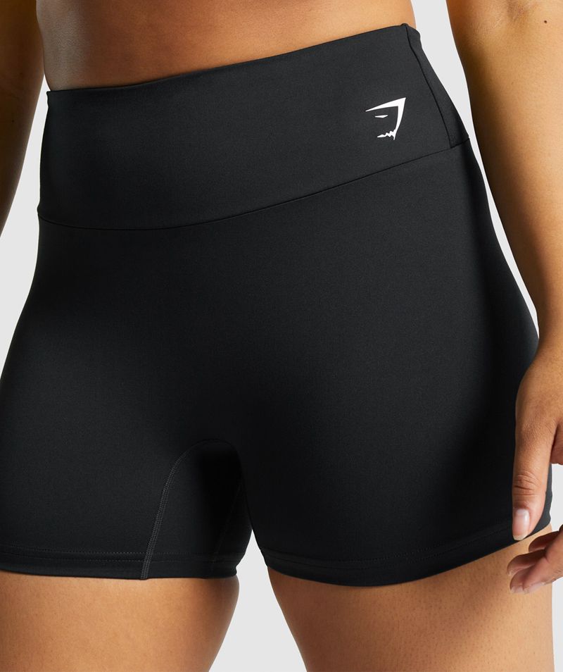 Women's Gymshark Training Shorts Black | USA  9754-AGOLX