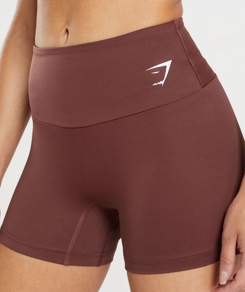 Women's Gymshark Training Shorts Burgundy | USA  3659-WVUYF